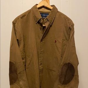 Men’s Large Ralph Lauren Button Down Elbow Patches